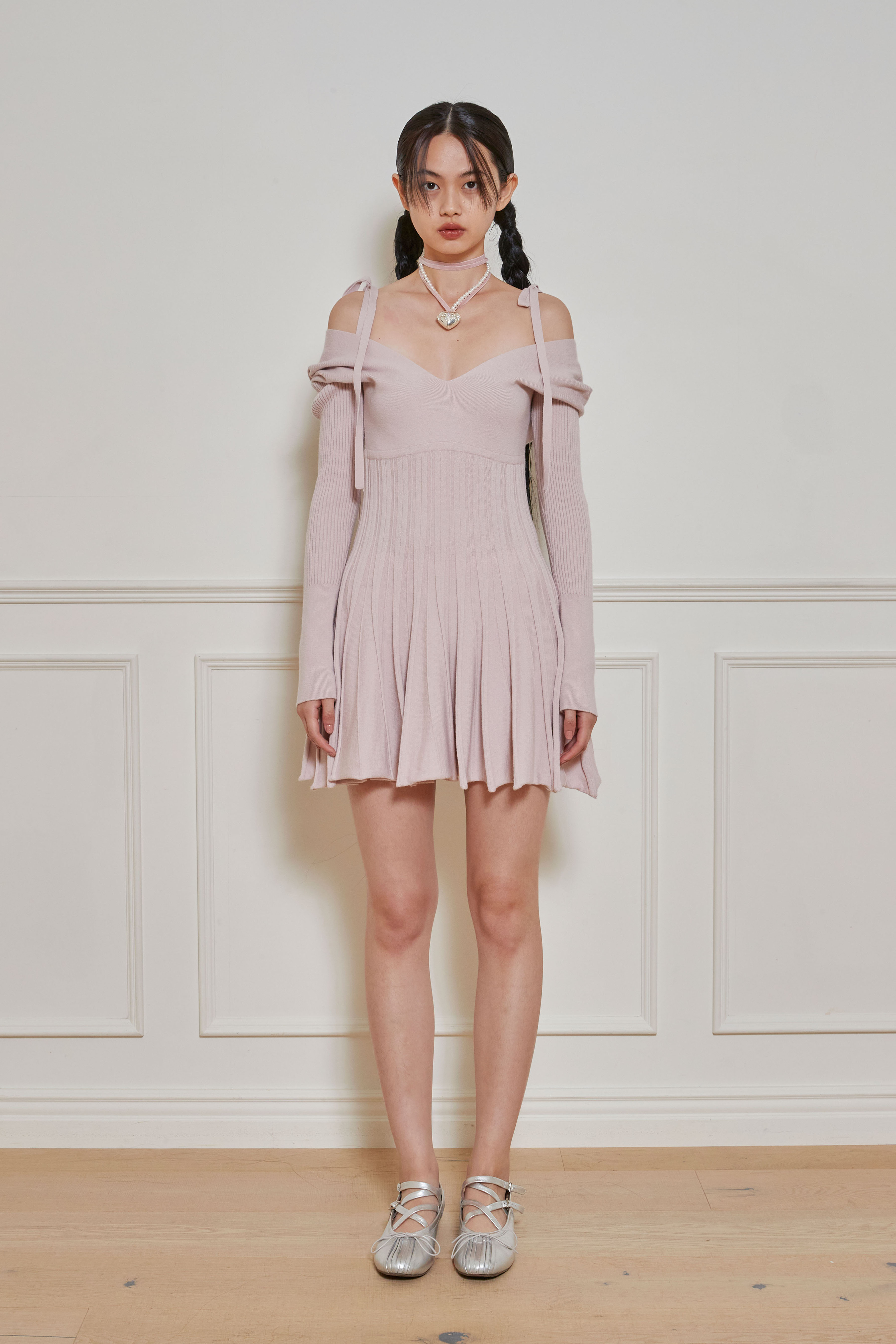 🎀Exclusive🎀  Usagi Knit Dress(Dusty Pink)